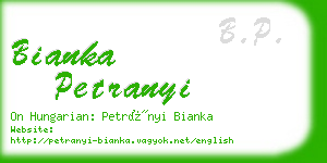 bianka petranyi business card